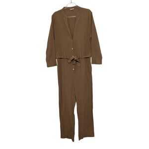 Louise Misha 38 Astrid Jumpsuit Womens Size Medium Khaki Brown 100% Cotton